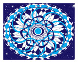 Blue Mandala Fotografie-Druck von Jan Criquelion