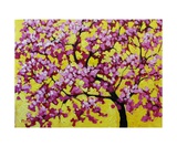 Pink Blossoms On Yellow Sky VII Giclee Print by Patty Baker