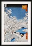 Drum Bridge at Meguro, from the Series "100 Views of Edo" Poster by Ando Hiroshige
