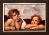 Angels, Detail of the Sistine Madonna, c.1514 Prints by Raphael 
