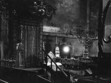 Interior of the Old New Synagogue, Built 1250, Oldest Operating Synagogue in Europe Lámina fotográfica por John Phillips