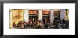 Tourists Sitting Outside of a Cafe, Barcelona, Spain ポスター - パノラマ写真・