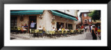 Tourists Sitting at a Sidewalk Cafe, Malcesine, Italy ポスター - パノラマ写真・