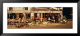 Tourists Sitting in a Cafe, Sitges Beach, Catalonia, Spain プリント - パノラマ写真・