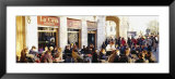 Tourists Sitting Outside of a Cafe, Barcelona, Spain プリント - パノラマ写真・