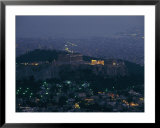 Acropolis and Parthenon Photographed at Dusk from Mt. Likavittos Posters by James L. Stanfield