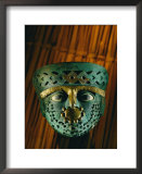 Gold-and-copper burial mask of the Moche culture found in the tombs at Dos Cabezas Prints by Kenneth Garrett