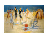 Beach Games Print by Marie Versailles
