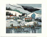 Skating on the Village Pond Art by J.G. Desrosiers