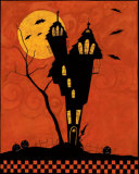 Haunted House Silhouette Prints by Dan Dipaolo