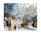 A Winter Day in Quebec Posters by Lise Auger