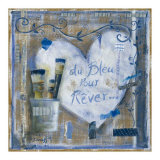 Coeur Bleu pour Rever Prints by Joëlle Wolff