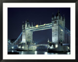 Pont de Londres la nuit, Londres, Angleterre Affiches par Walter Bibikow