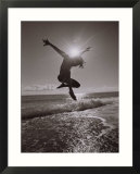 Silhouette Of Dancer Jumping Over Atlantic Ocean Posters par Robin Hill