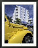 Ocean Drive with Classic Hot Rod, South Beach, Miami, Florida, USA Art par Robin Hill
