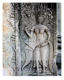 Stone Engraving, Angkor Wat Temple, Cambodia Photographic Print by Kim Digiulio