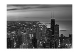 Chicago Aerial North View In BW Photographic Print by Steve Gadomski