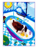 Springer Spaniel In A Tub, Rub A Dub Giclee Print by Louise Francke