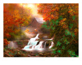Waterfalls And Waterwheel Photographic Print by Basil Filippone