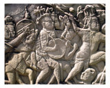 Stone Engraving of Battle, Angkor Thom, Cambodia Photographic Print by Kim Digiulio