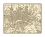 Sepia Map of London Limitierte Auflage von Vision Studio