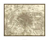 Sepia Map of Paris Edycja limitowana autor Vision Studio Sepia Map of Paris Edycja limitowana autor Vision Studio