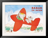 Babar en Avion Print by Laurent de Brunhoff