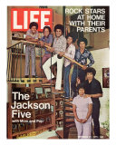 The Jackson Five with their Father and Mother, Joseph and Katherine, September 24, 1971 Reproduction photographique sur papier de qualité par John Olson
