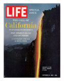 California, Embers Falling from Cliff at Yosemite at Dusk, October 19, 1962 Premium Photographic Print by Ralph Crane