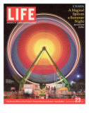 Ferris Wheel at the San Mateo County Fair Lit Up at Night, June 23, 2006 Photographic Print by Roger Vail