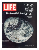 1968 Special Issue, NASA Shot of Earth from Space, Apollo 8 Mission, January 10, 1969 Reproduction photographique sur papier de qualité