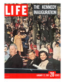 Newly-Elected President John F. Kennedy and Wife Jacqueline Enroute to the White House, January '61 Premium Photographic Print by Leonard Mccombe