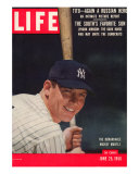 NY Yankee Slugger Mickey Mantle, June 25, 1956 Premium Photographic Print