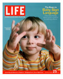 Two-year-old Bradley Pickren using baby sign language to communicate, February 25, 2005 Photographic Print by Gabrielle Revere