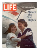 American Pan Am Stewardess Sicari Embracing Russian Aeroflot Stewardess Arutyunova, July 25, 1968 Photographic Print by Arthur Schatz