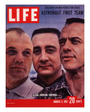 Portrait of Mercury Astronauts John Glenn, Gus Grissom and Alan Shepard, March 3, 1961 Photographic Print by Ralph Morse
