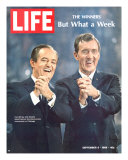 Democratic Primary Winners, Pres Candidate Hubert Humphrey and VP Edmund Muskie, September 6, 1968 Premium fotografisk trykk av Lee Balterman