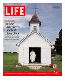 Rev. Jack Maddox Jr. at St. Martin's, Smallest Active Catholic Church in America, April 14, 2006 Photographic Print by Ofer Wolberger