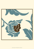 Teal Floral Motif I Posters by Chariklia Zarris