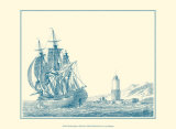 Sailing Ships in Blue III Poster av Jean Jerome Baugean Sailing Ships in Blue III Poster av Jean Jerome Baugean