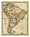 Antique Map of South America Posters by Alvin Johnson