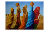 Thar Village Girls Posters by Sukhpal Grewal