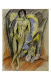 Standing Nude in Front of Tent Affiches par Ernst Ludwig Kirchner