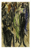 Street Scene with Green Lady Art par Ernst Ludwig Kirchner