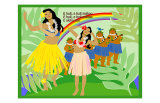 Hula Girls in Paradise Island, Hawaii Art par Noriko Sakura