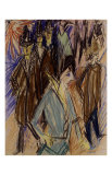 Street Scene with Green Cocotte Posters par Ernst Ludwig Kirchner