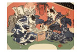Singing Kimono Cats with Shamisen Art by Daisuke Yamashina