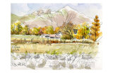 Late Autumn in Mountain Village, Cold Winter Awaits Soon Art by Kenji Fujimura