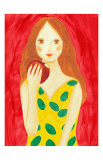 Girl Eating an Apple Affiches par Hiromi Taguchi