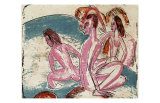 Three Bathers by Stones Affiches par Ernst Ludwig Kirchner